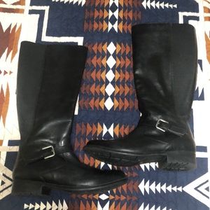 Clarks black leather boots